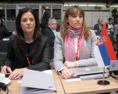 March 2015 MPs Marija Obradovic and Aleksandra Djurovic at the Inter-Parliamentary Conference in Riga